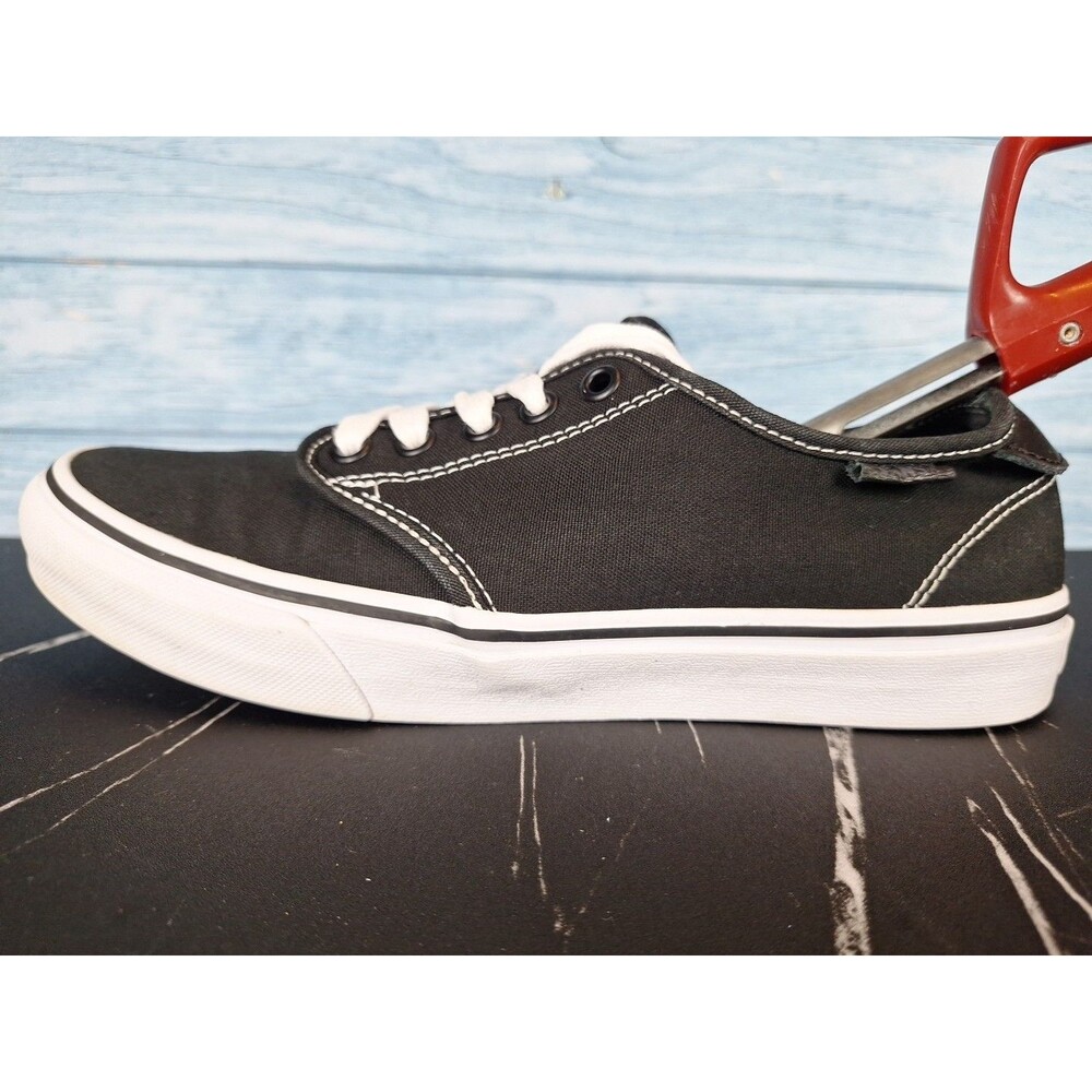 Vans Off The Wall Black Canvas Low Top Skate Shoes Women 8.5